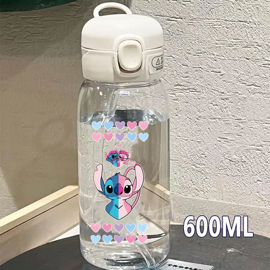 Gourde Stitch avec Paille Intégrée – Hydratation Stylée et Pratique !